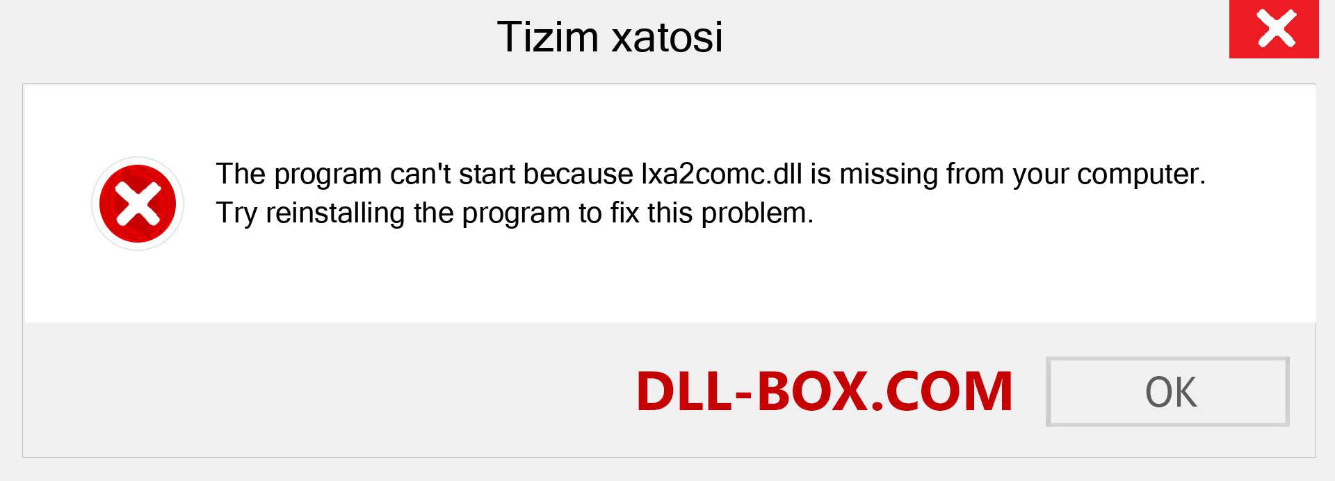 lxa2comc.dll fayli yo'qolganmi?. Windows 7, 8, 10 uchun yuklab olish - Windowsda lxa2comc dll etishmayotgan xatoni tuzating, rasmlar, rasmlar